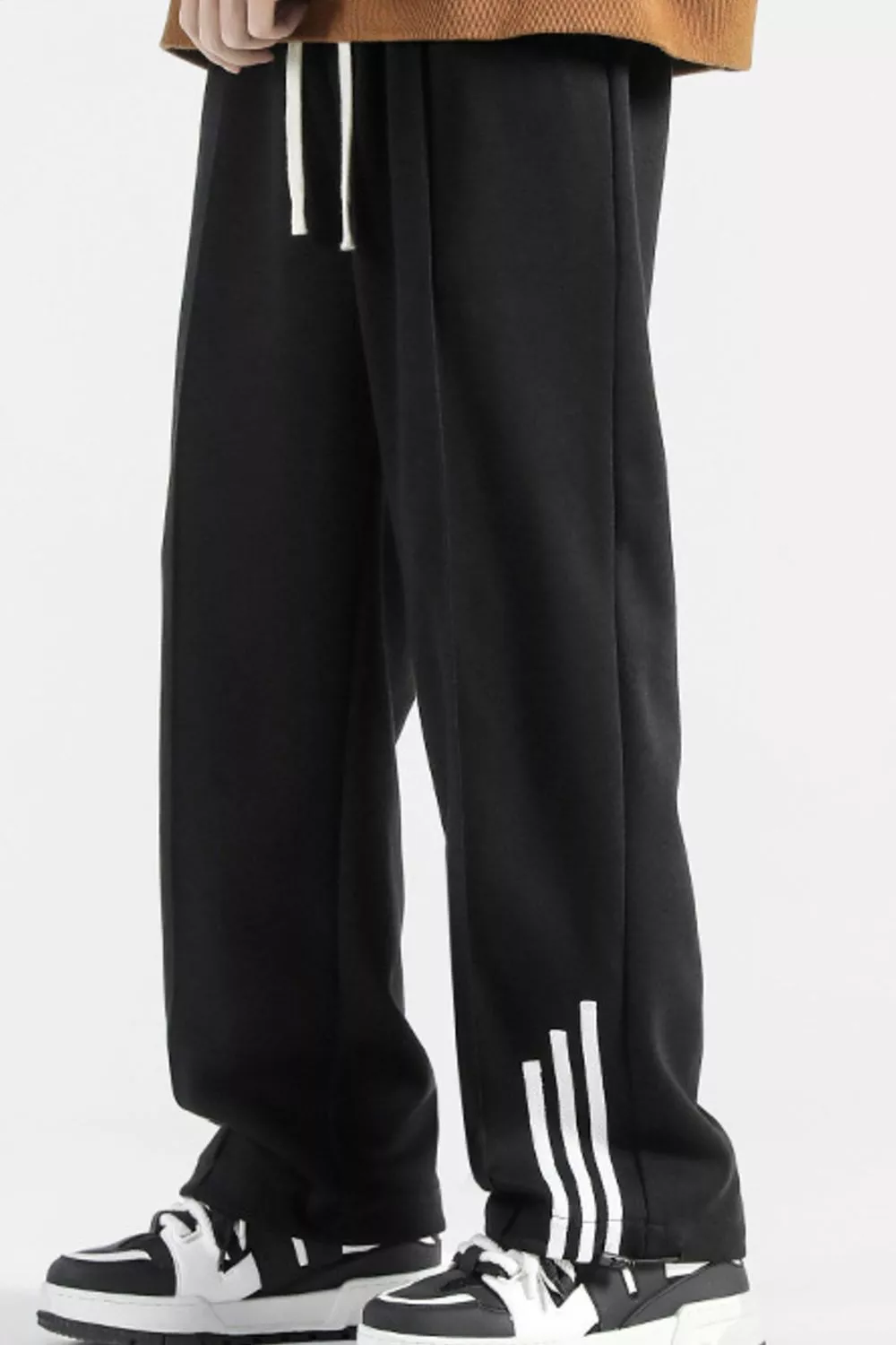 Men's Plus Size Casual Loose Fit Sweatpants with Striped Detail, image 5