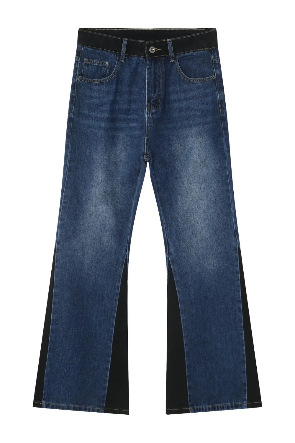 Men's Contrast Bootcut Jeans with Pockets, image 6