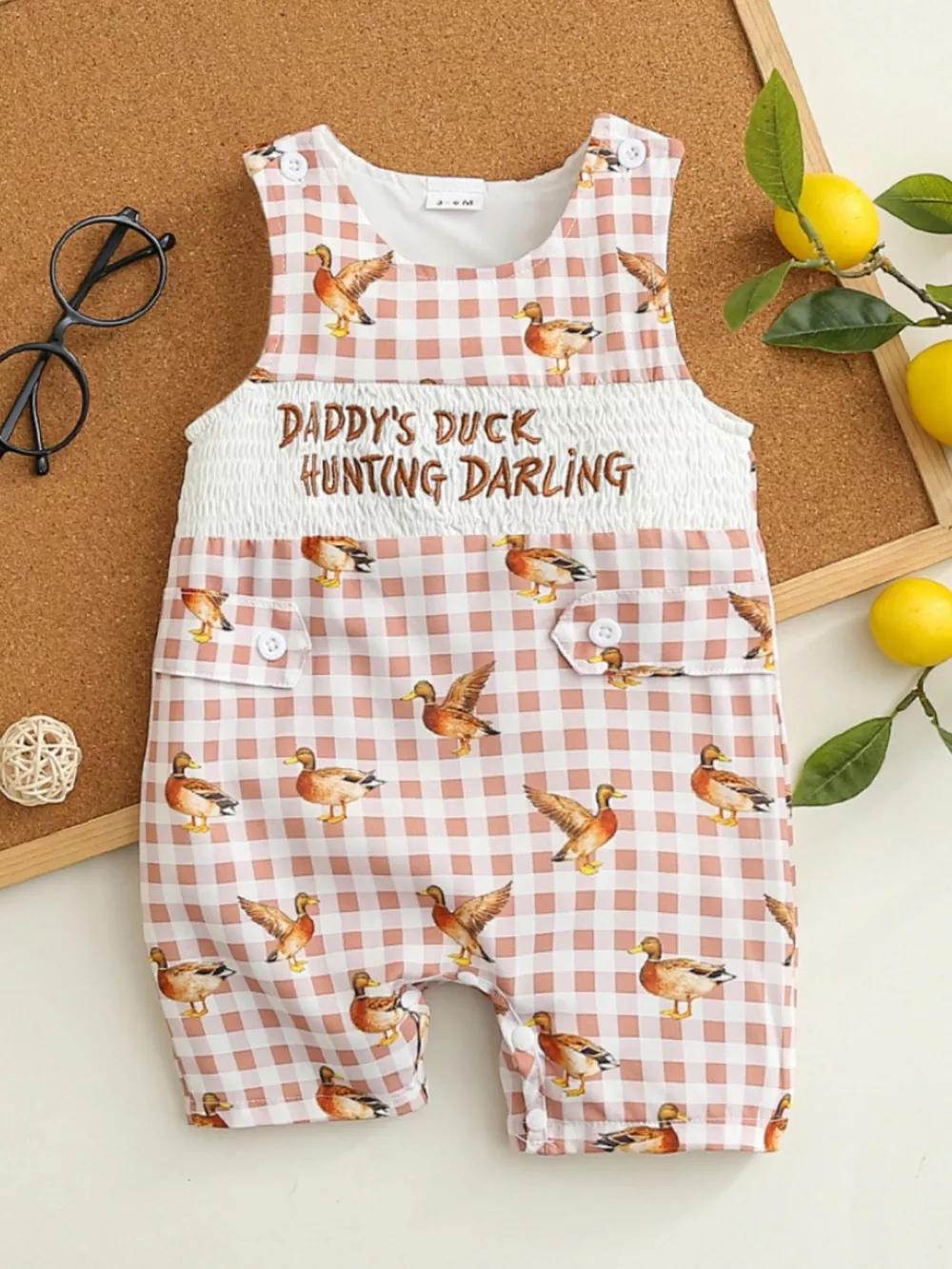 Children's Duck Gingham Sleeveless One-Piece