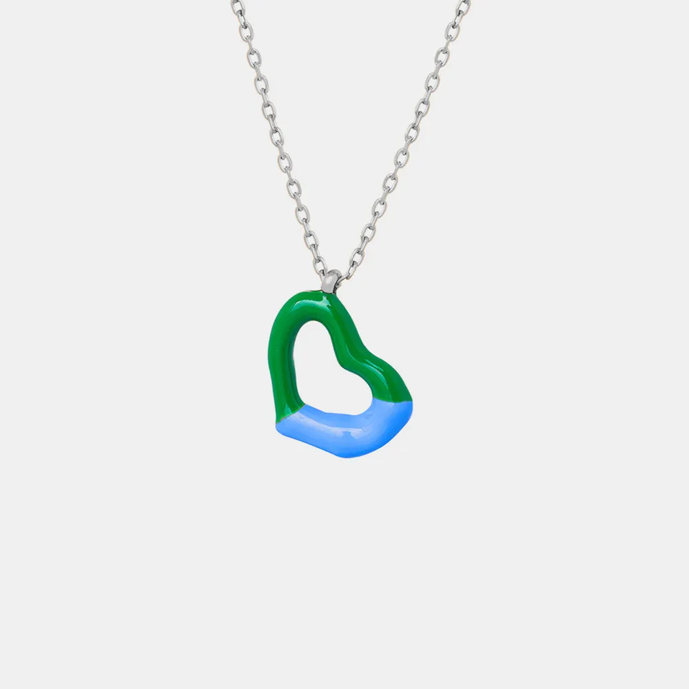 Heart Pendant Titanium Steel Necklace, image 6