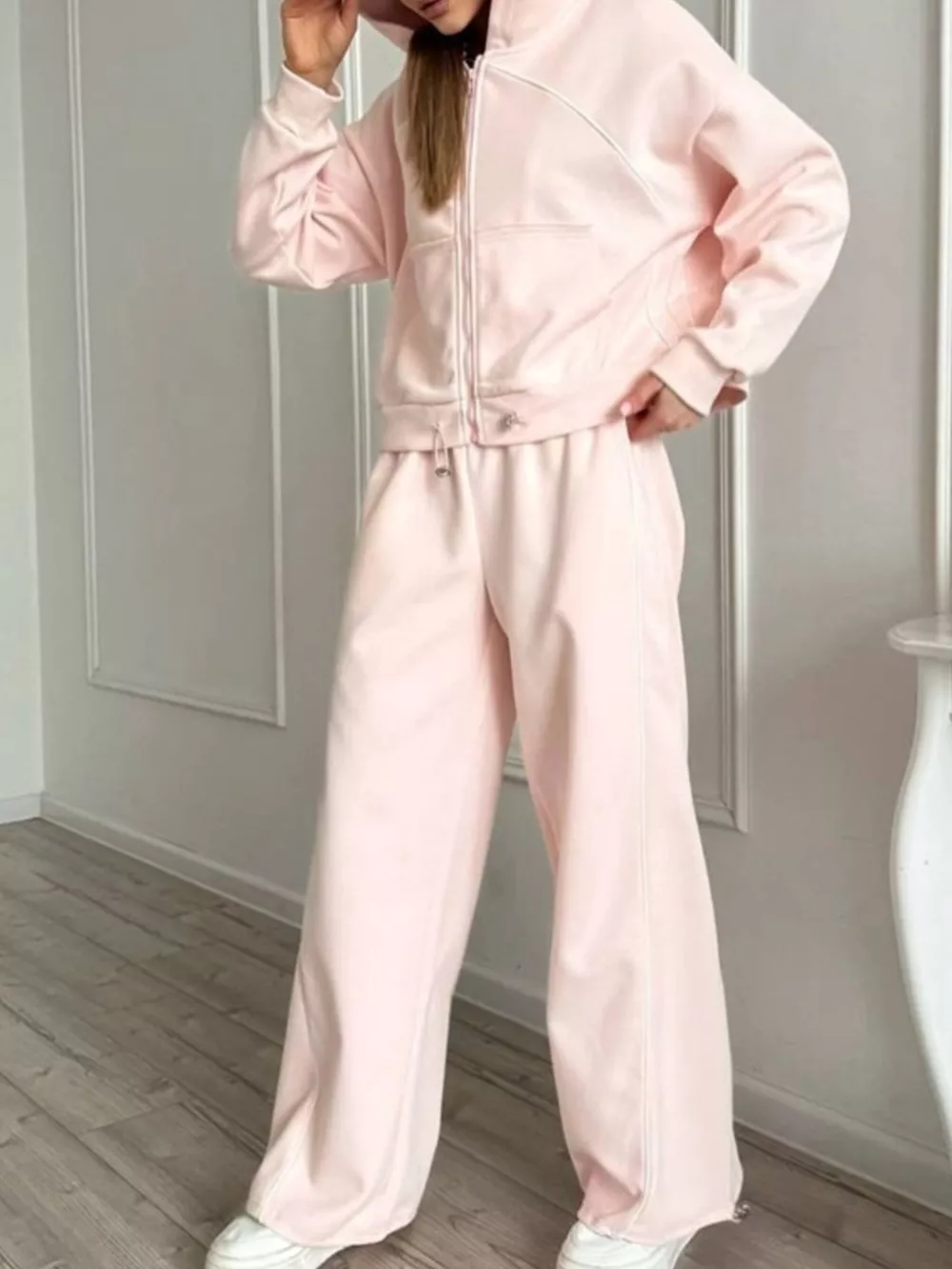 Fleece Zip-Up Hoodie and Joggers Set, image 5
