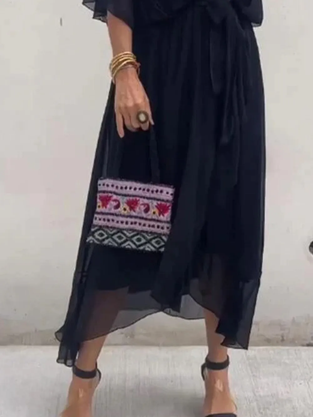 Full Size Flowy Tie Front Midi Dress with Flutter Sleeves Plus Size, image 8