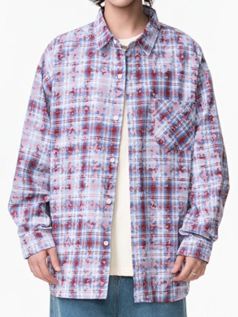 Men's Plus Size Plaid Button Up Long Sleeve Shirt, image 5