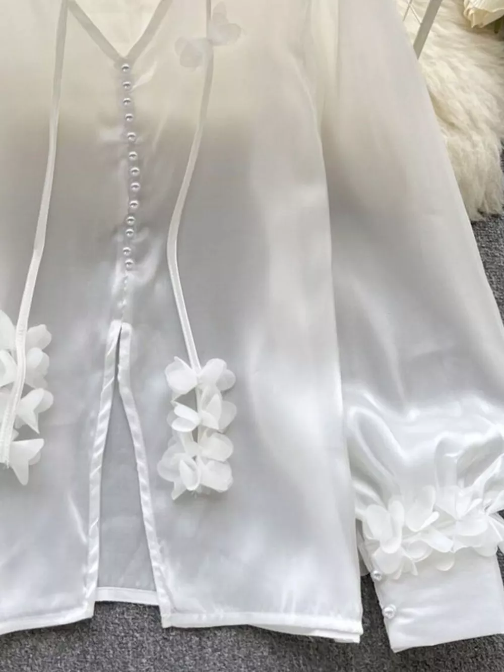Sheer Floral Embellished Shirt, image 9