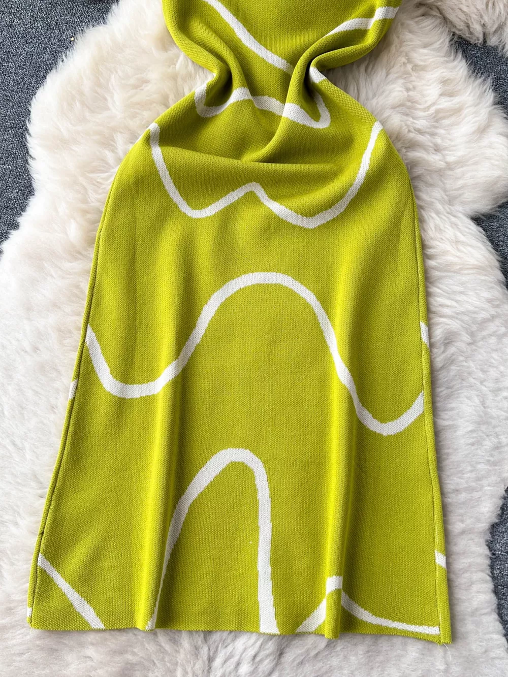 Wave Pattern Knit Midi Dress, image 7