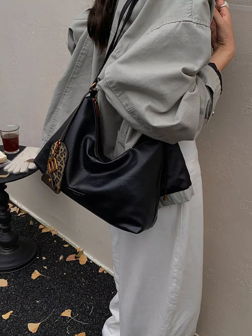 Leather Adjustable Strap Shoulder Bag, image 5