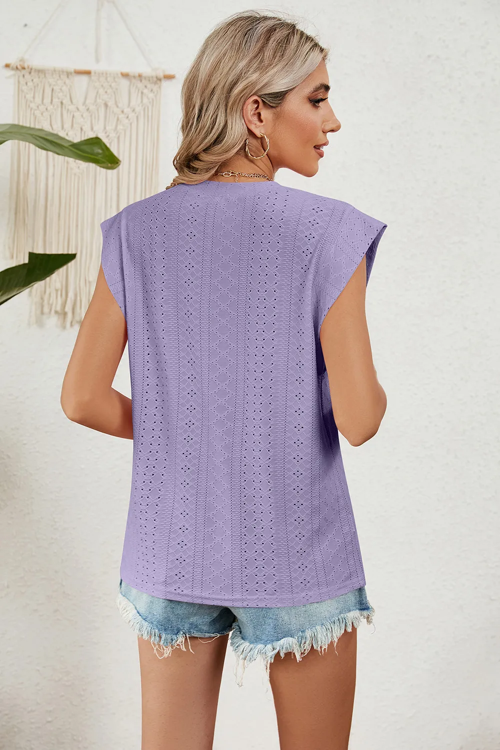 Eyelet Round Neck Tank, image 15