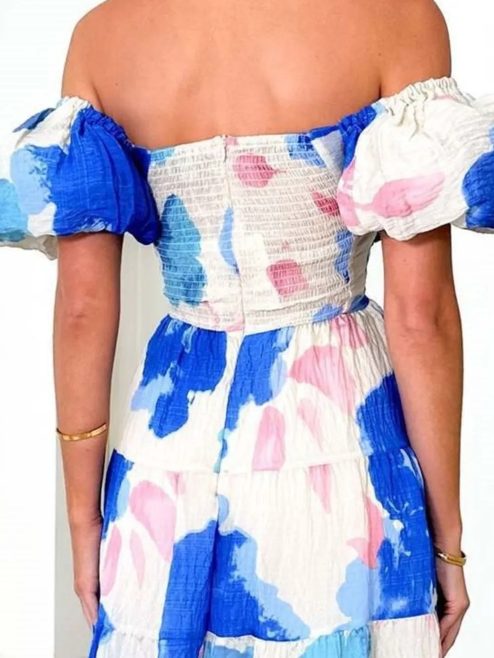 Off-Shoulder Floral Tiered Dress with Ruffle Details, image 18