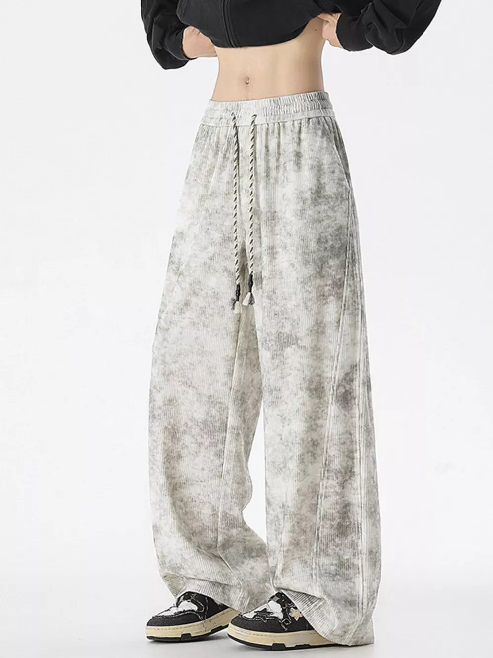 Men's Plus Size Vintage Wash Wide Leg Pants, image 4