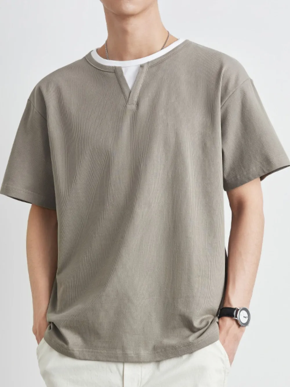 Men's Plus Size Round Neck Short Sleeve T-Shirt, image 4