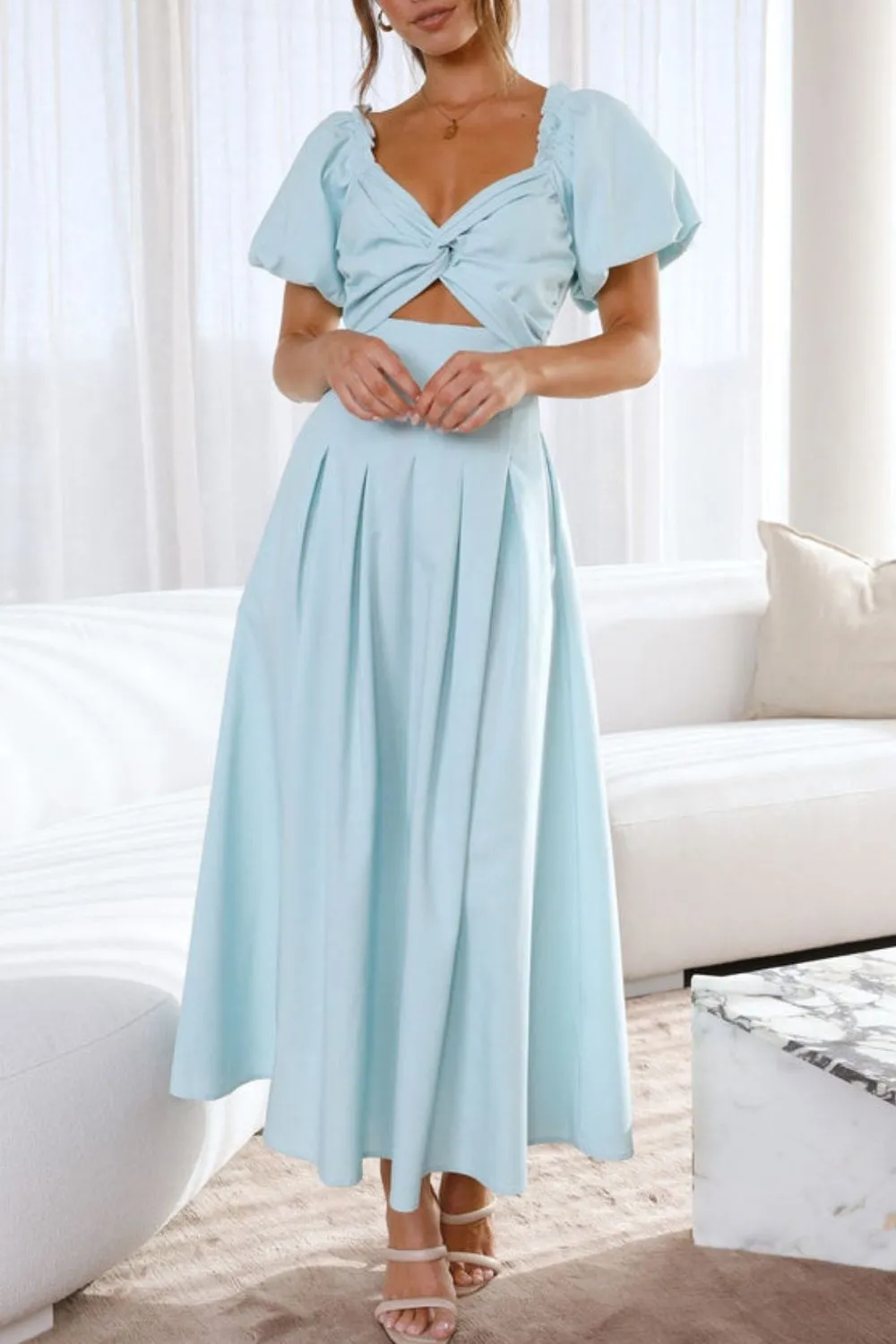 Sweetheart Neck Puff Sleeve Dress, image 21