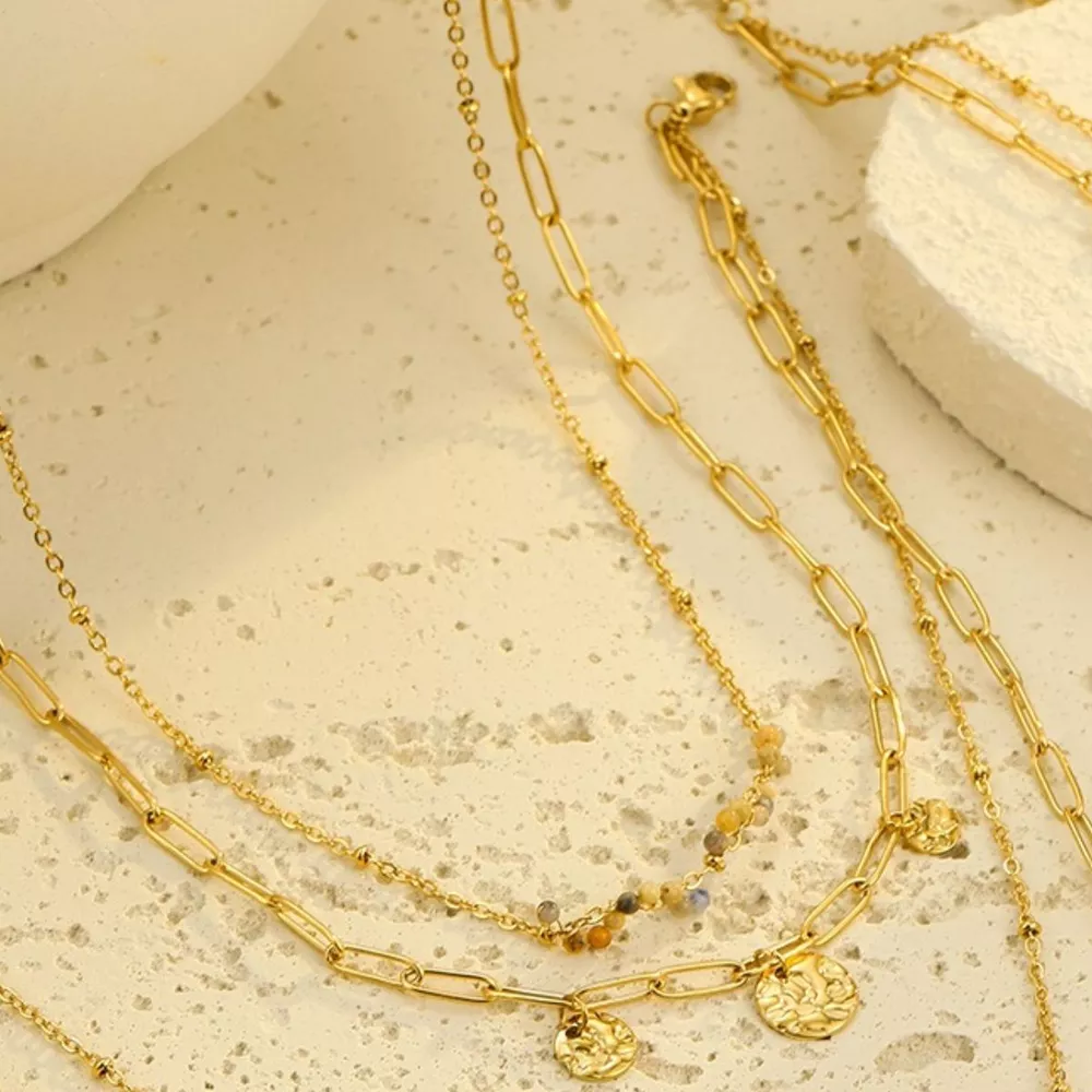 18K Gold-Plated Double-Layered Necklace, image 3