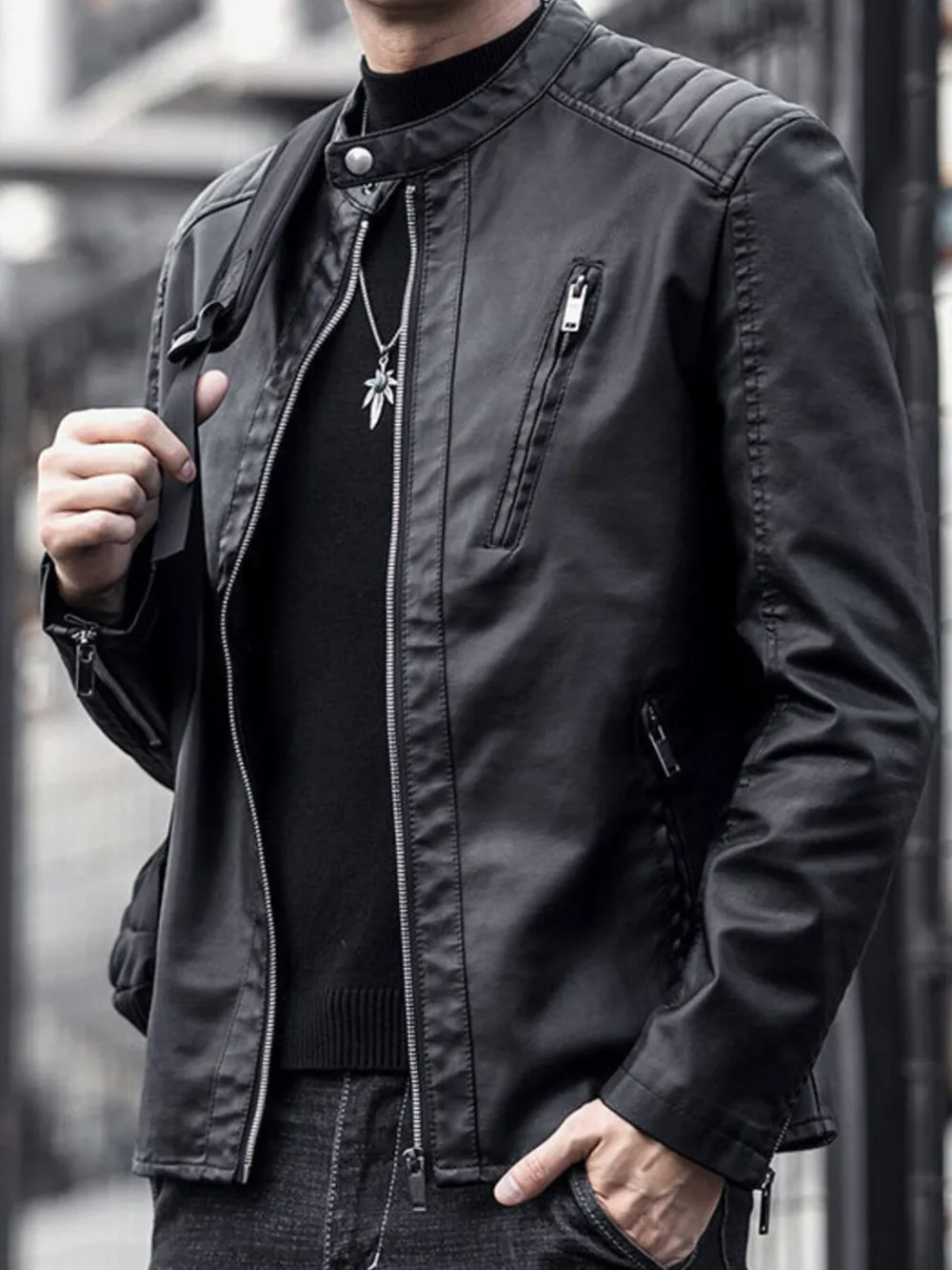 Men's Plus Size Zip Up Long Sleeve Jacket, image 4