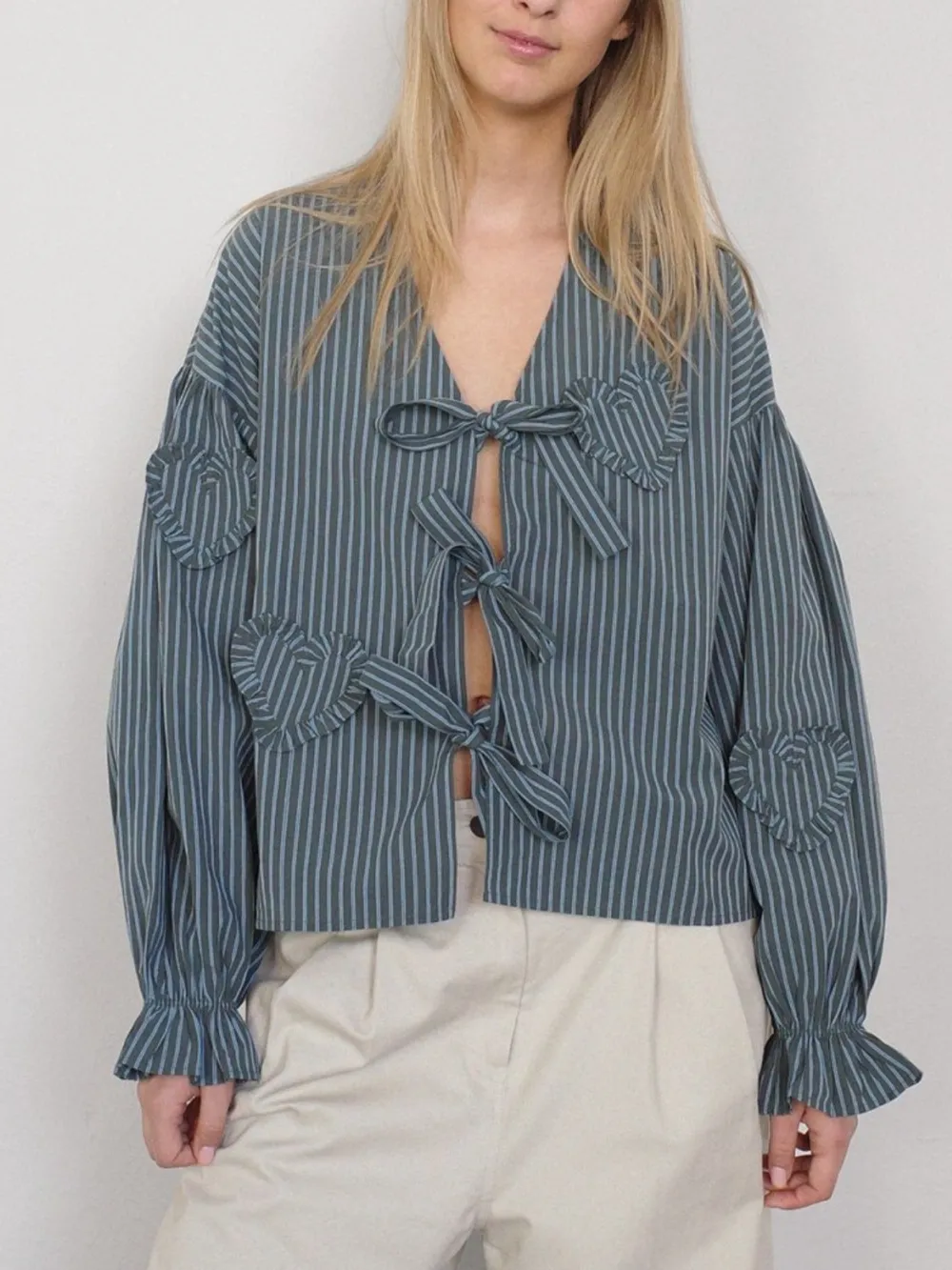 Tied Flounce Sleeve Blouse, image 5