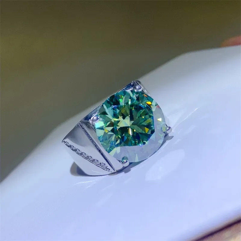 10 Carat Moissanite 925 Sterling Silver Signet Ring, image 4