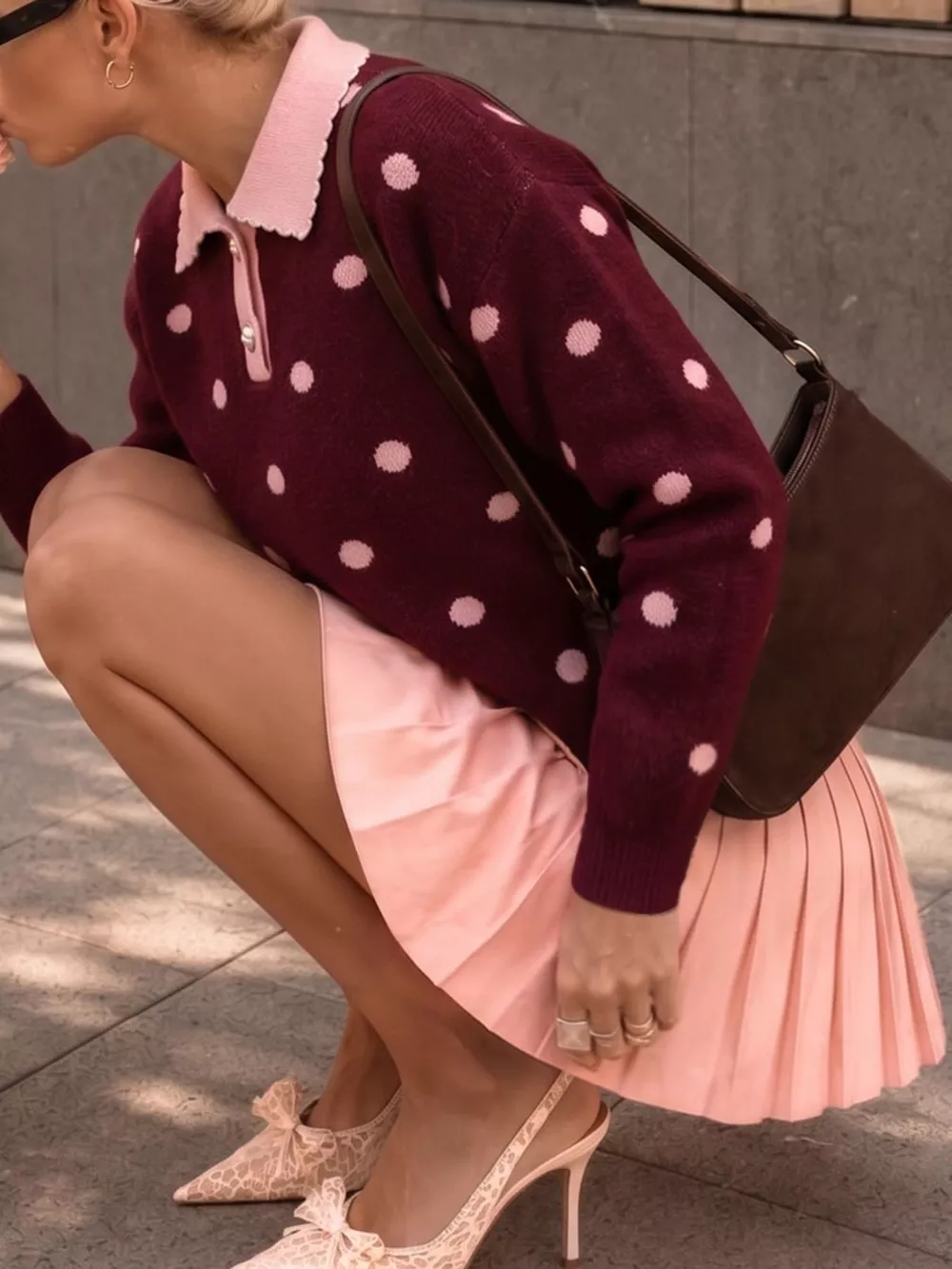 Polka Dot Collared Sweater, image 6