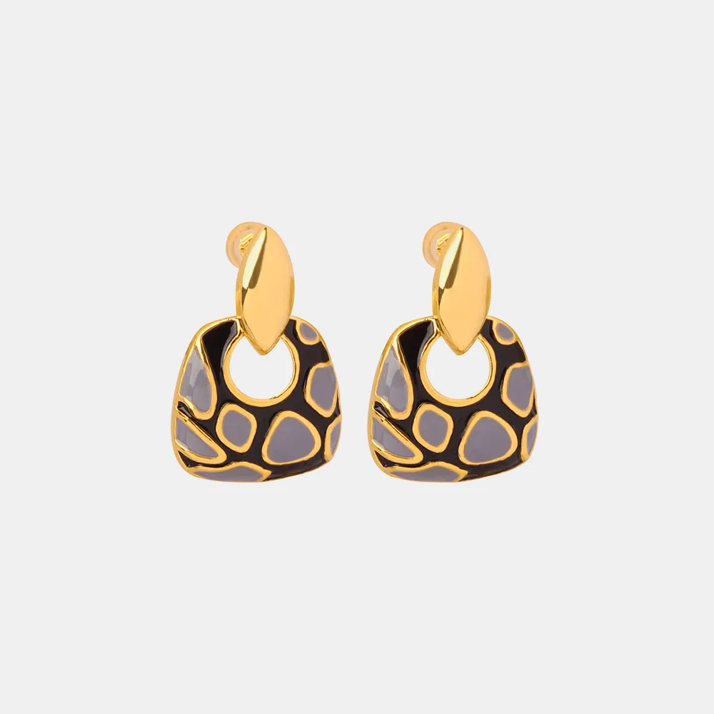 Copper Oil Drip Earrings, image 5