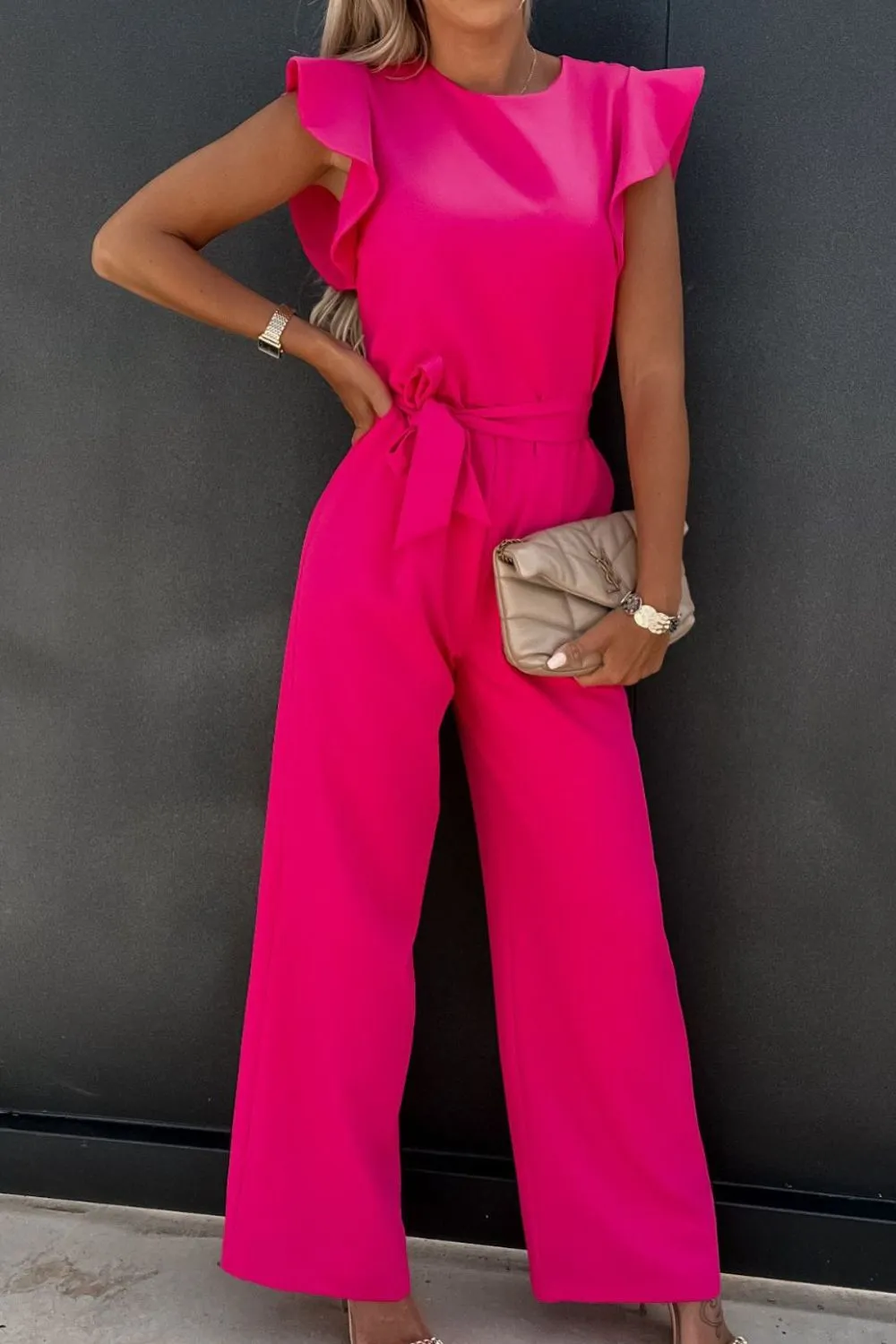 Round Neck Cap Sleeve Jumpsuit, image 10