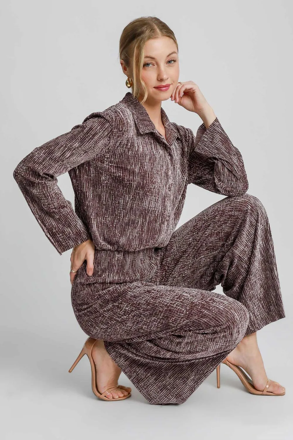 Side Slit Texture Button Up Shirt, image 3