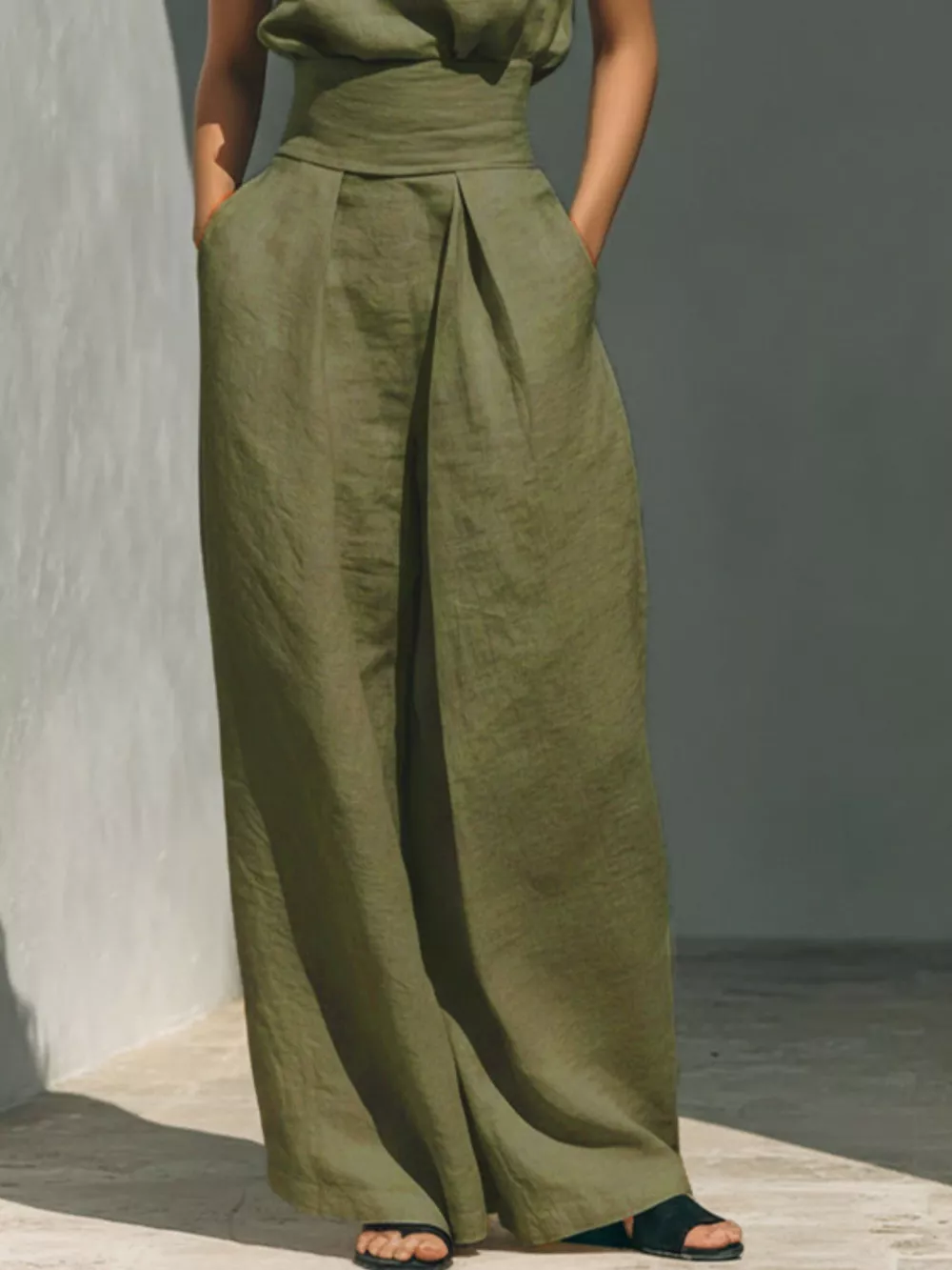 Full Size Turtleneck Sleeveless Top and Wide Leg Pants Set Plus Size, image 18