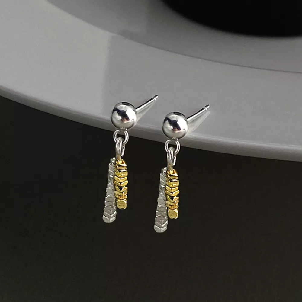 925 Sterling Silver Chain Drop Earrings, image 2