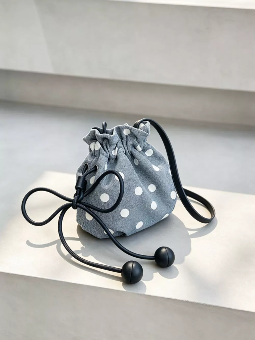 Polka Dot Drawstring Crossbody Bag, image 8