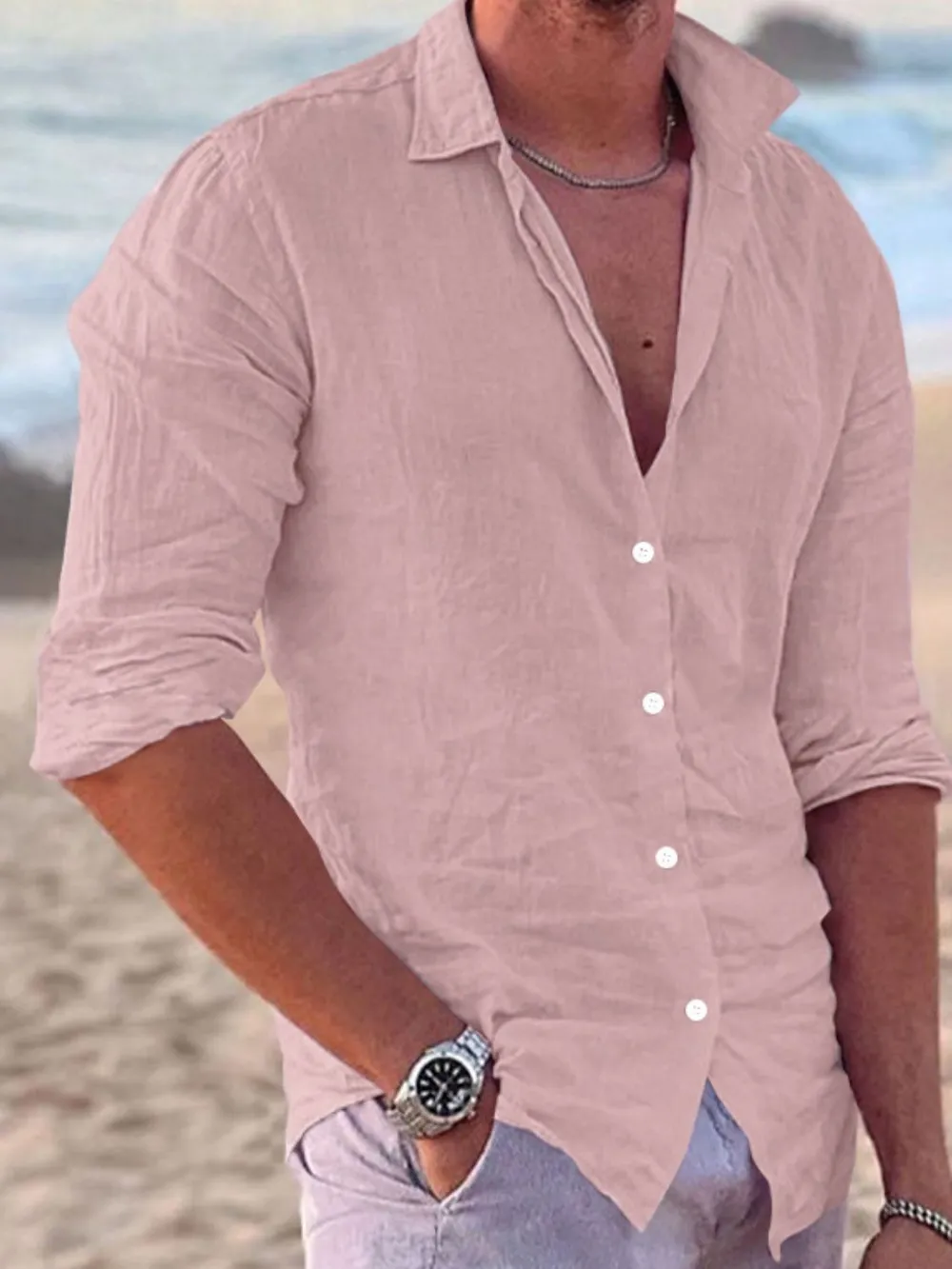 Men's Full Size Button Up Long Sleeve Shirt Plus Size, image 12