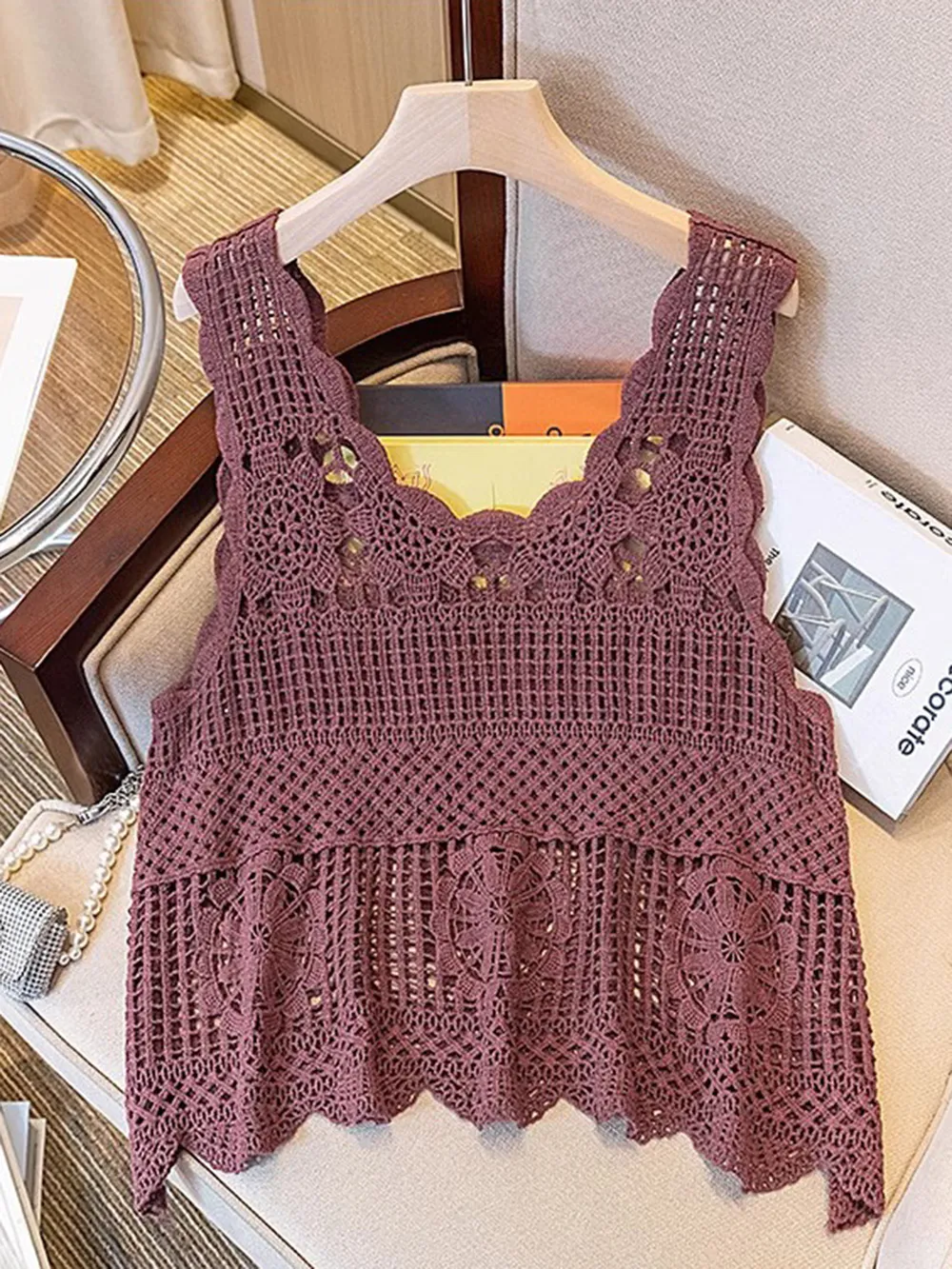 Openwork Scoop Neck Tank, image 9