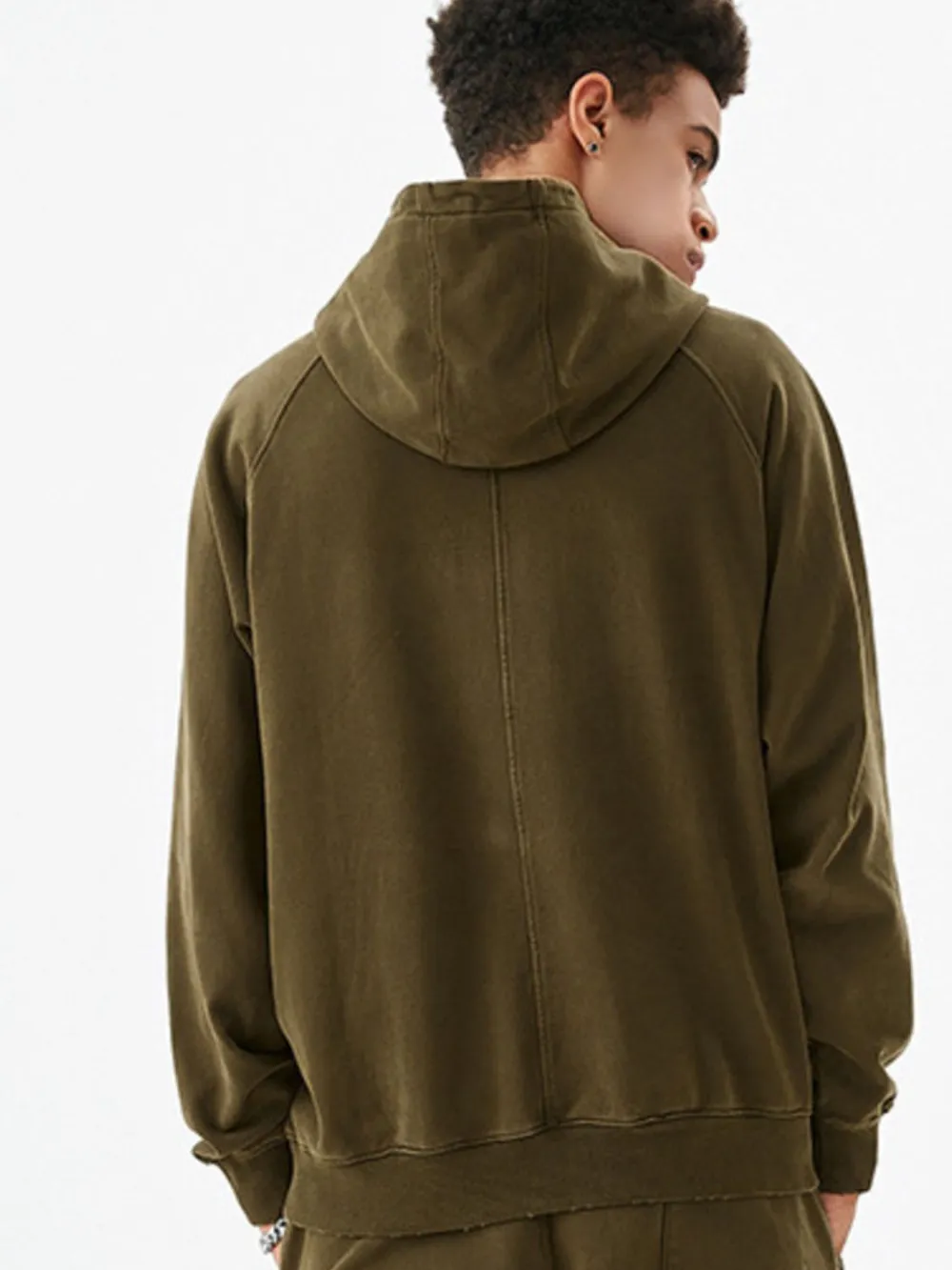 Men's Kangaroo Pocket Raglan Sleeve Hoodie, image 2