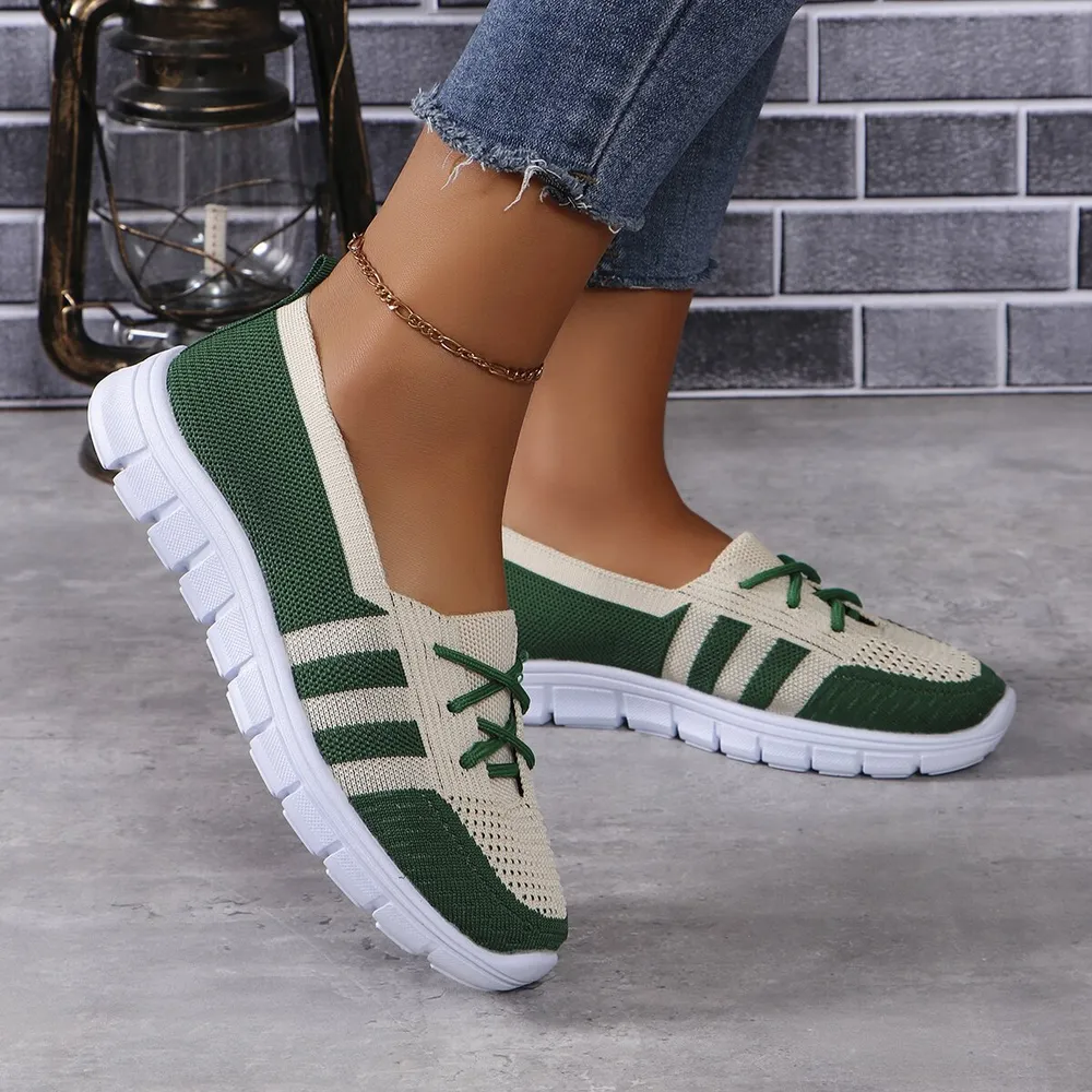 Mesh Contrast Flat Slip-Ons, image 4