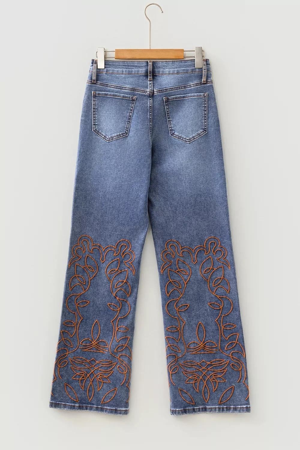 Embroidered Flare Leg Jeans, image 8