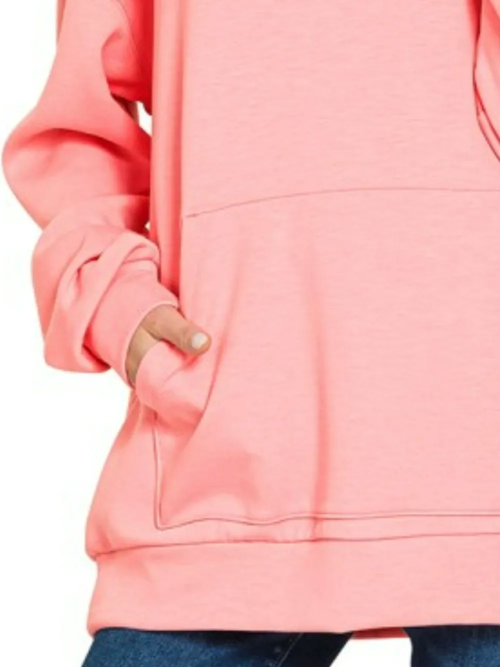 Oversized Scuba Hoodie with Kangaroo Pocket, image 3
