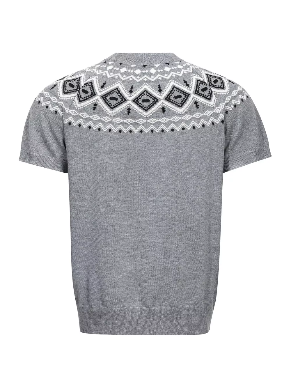 Men's Short Sleeve Fair Isle Pattern Knit Top, image 6