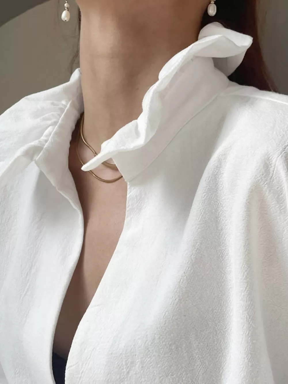 Notched Flounce Sleeve Blouse, image 6