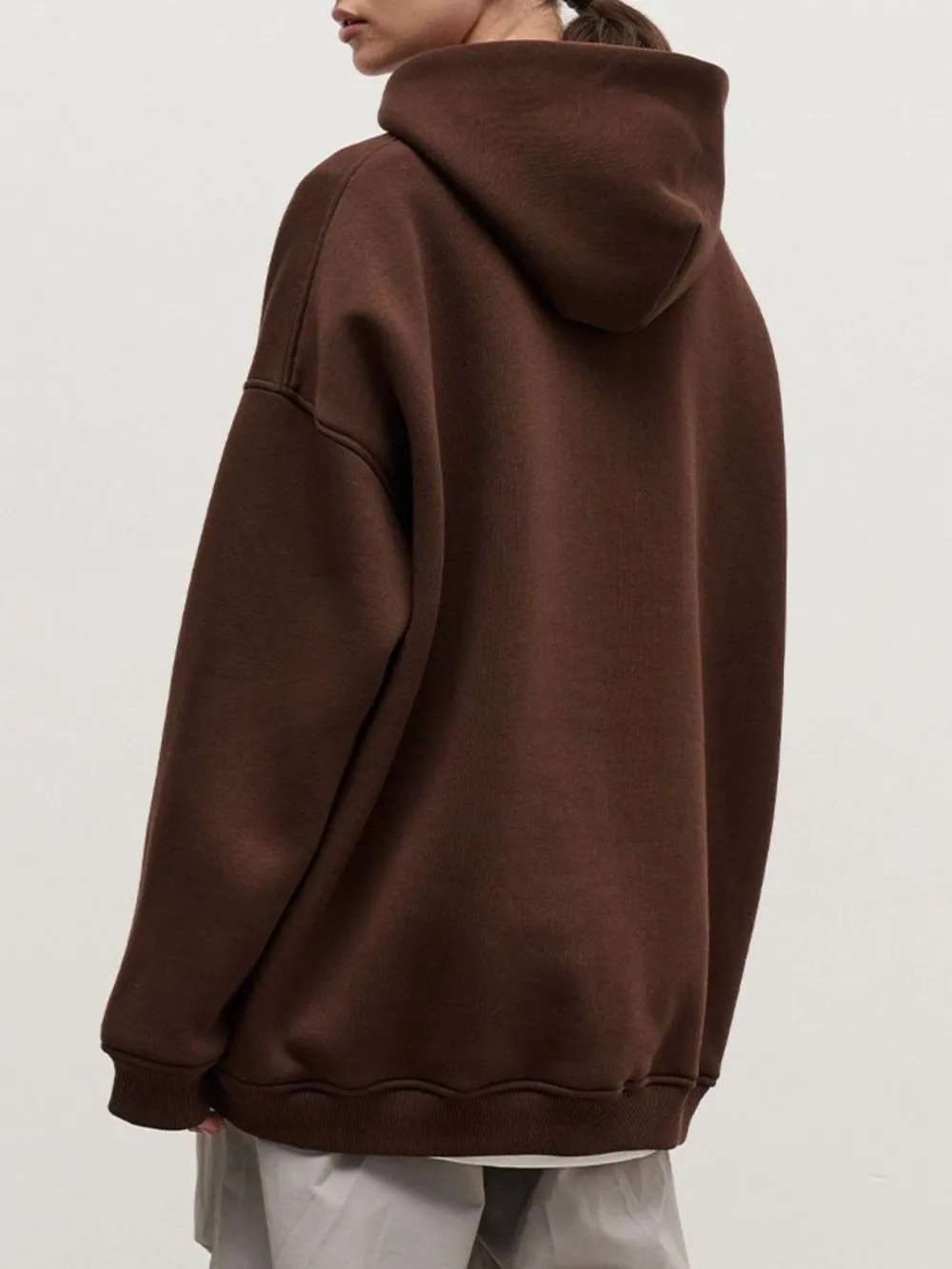 Pocketed Dropped Shoulder Long Sleeve Hoodie, image 15