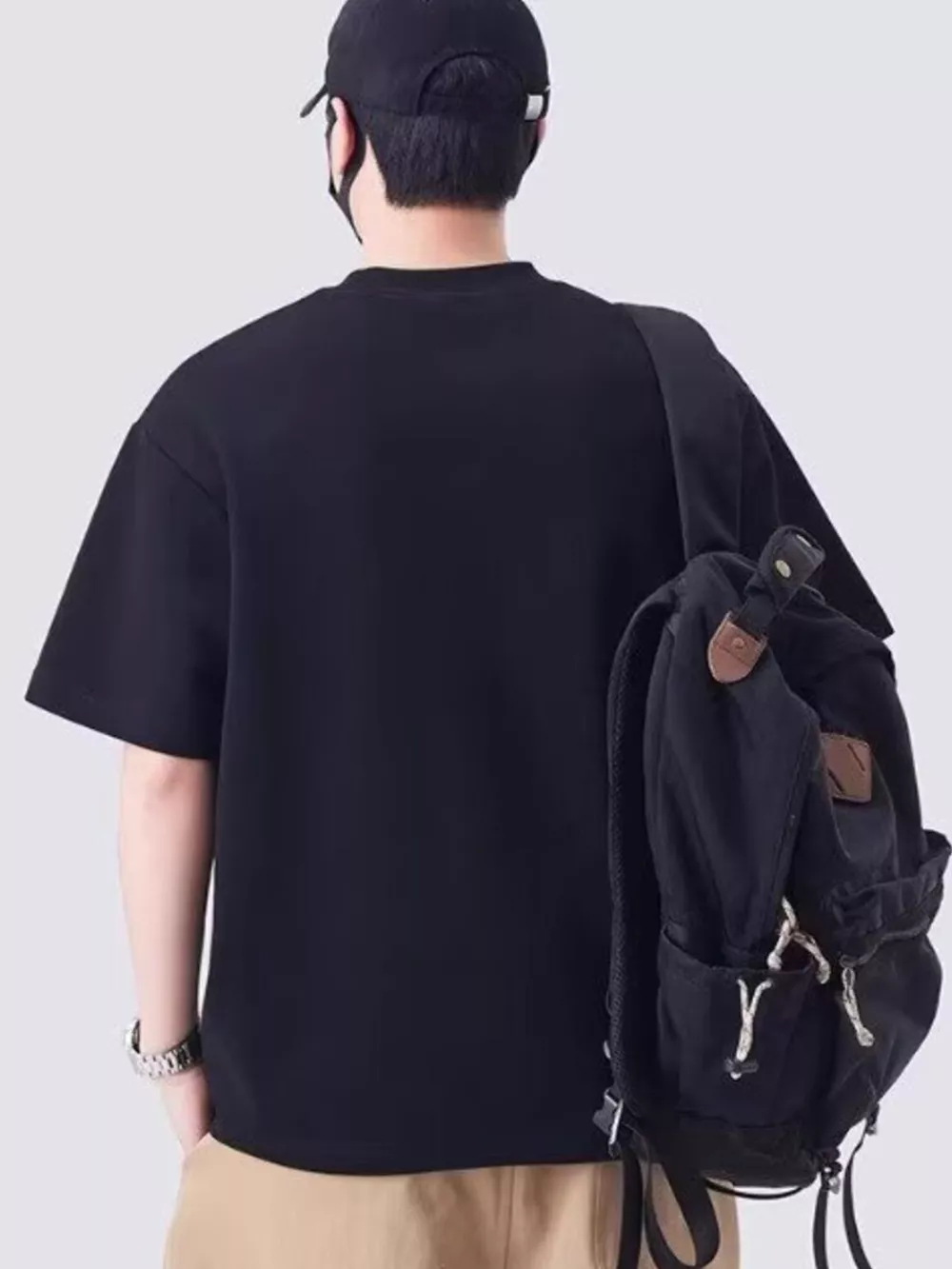 Men's Plus Size Round Neck Short Sleeve T-Shirt, image 2