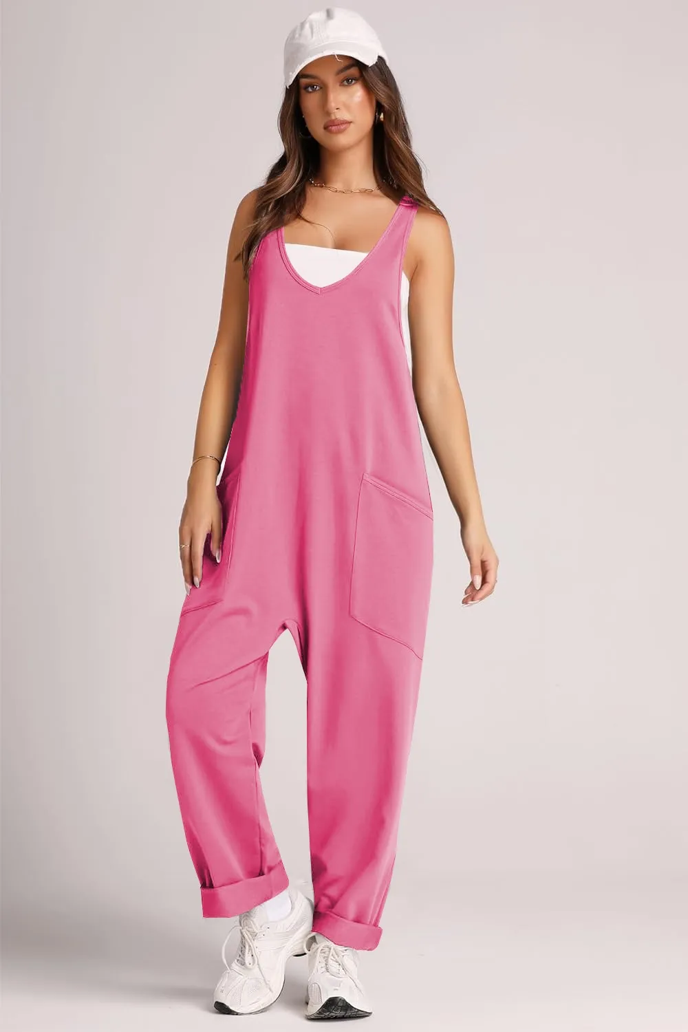 Wide Strap Jumpsuit with Pockets, image 10