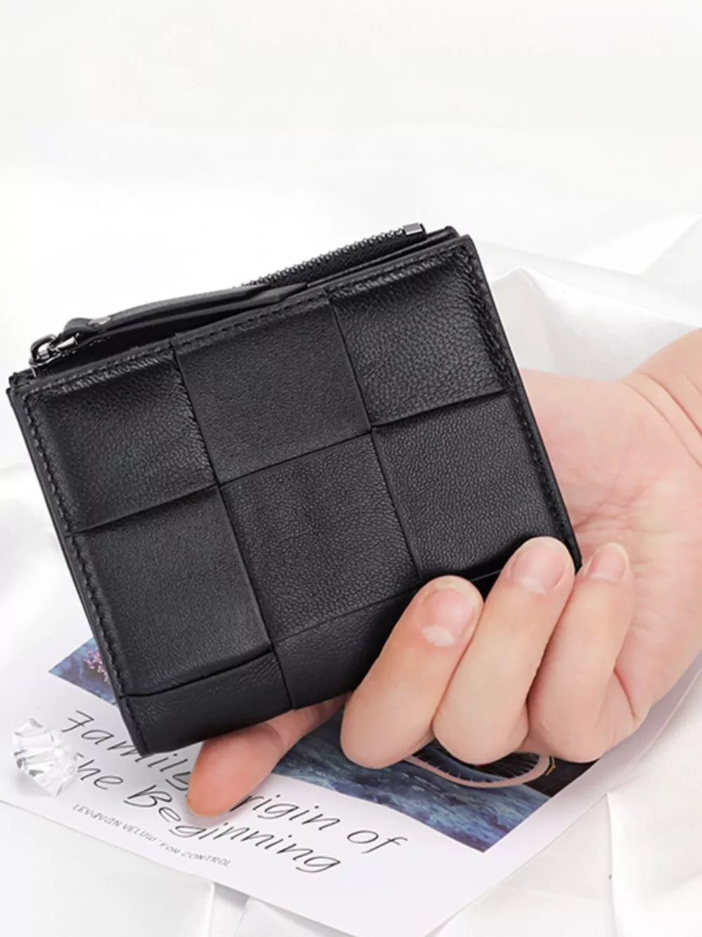 Woven Leather Card Case, image 2