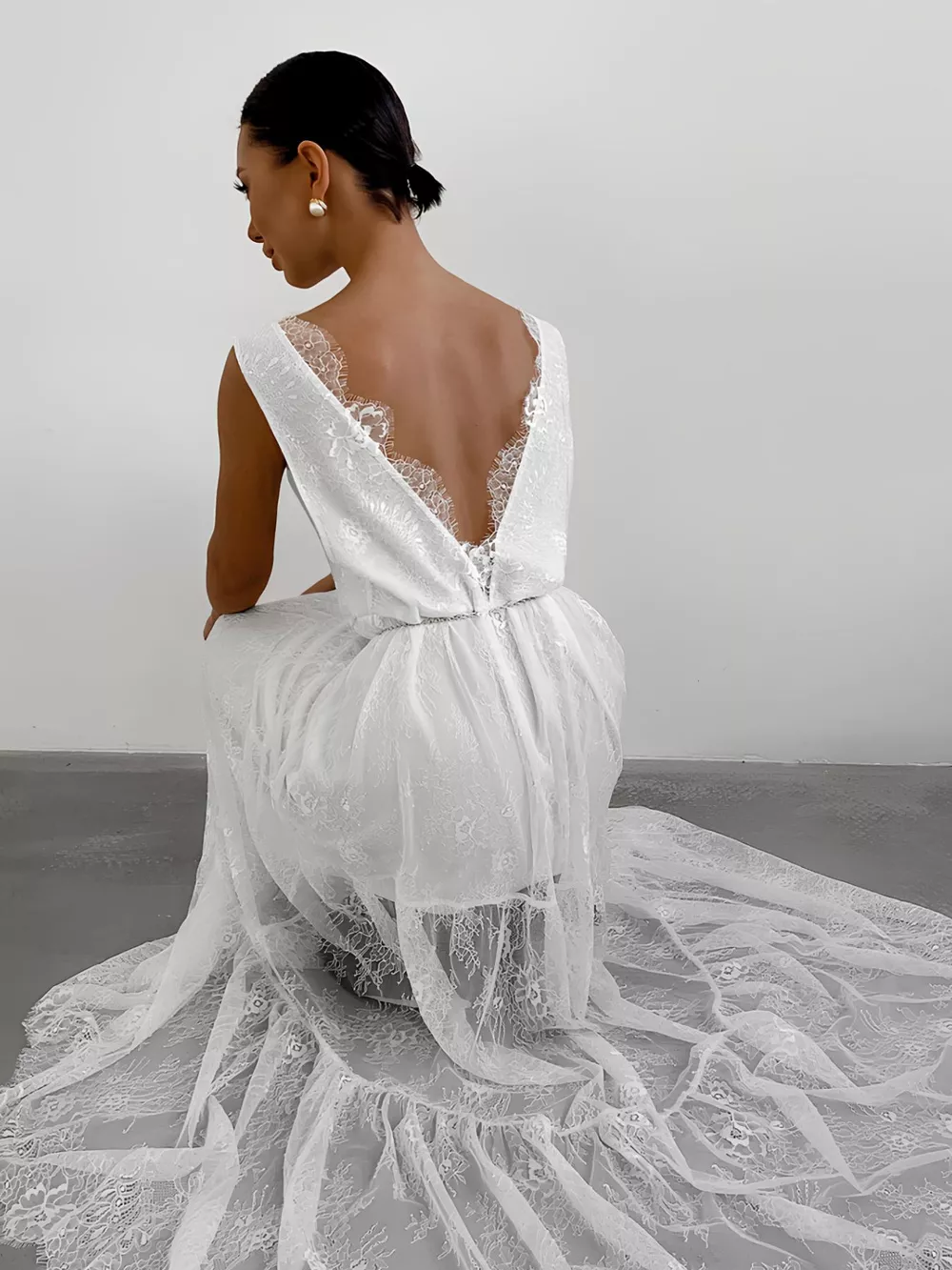 Lace Deep V-Neck Maxi Dress, image 10
