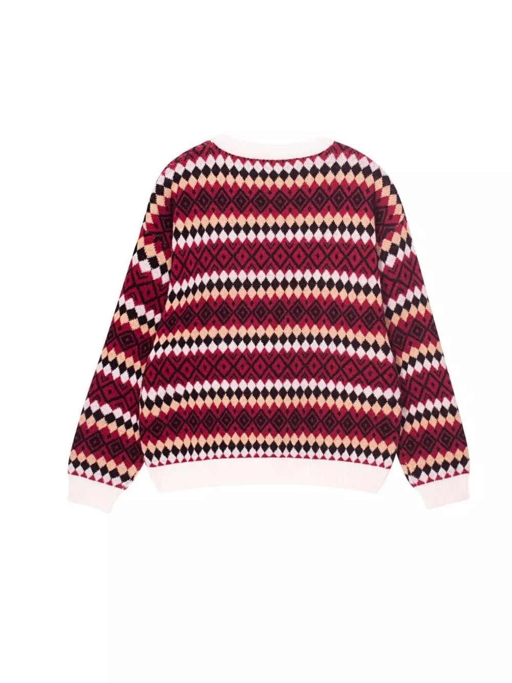 Geometric Pattern Round Neck Sweater, image 8