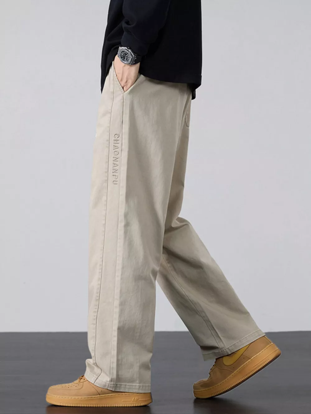 Men's Plus Size Drawstring Wide Leg Pants, image 14