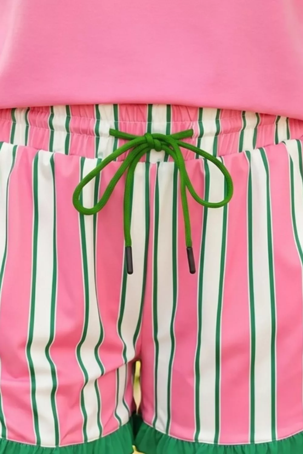Striped Frill Hem Shorts with Drawstring Waist, image 3