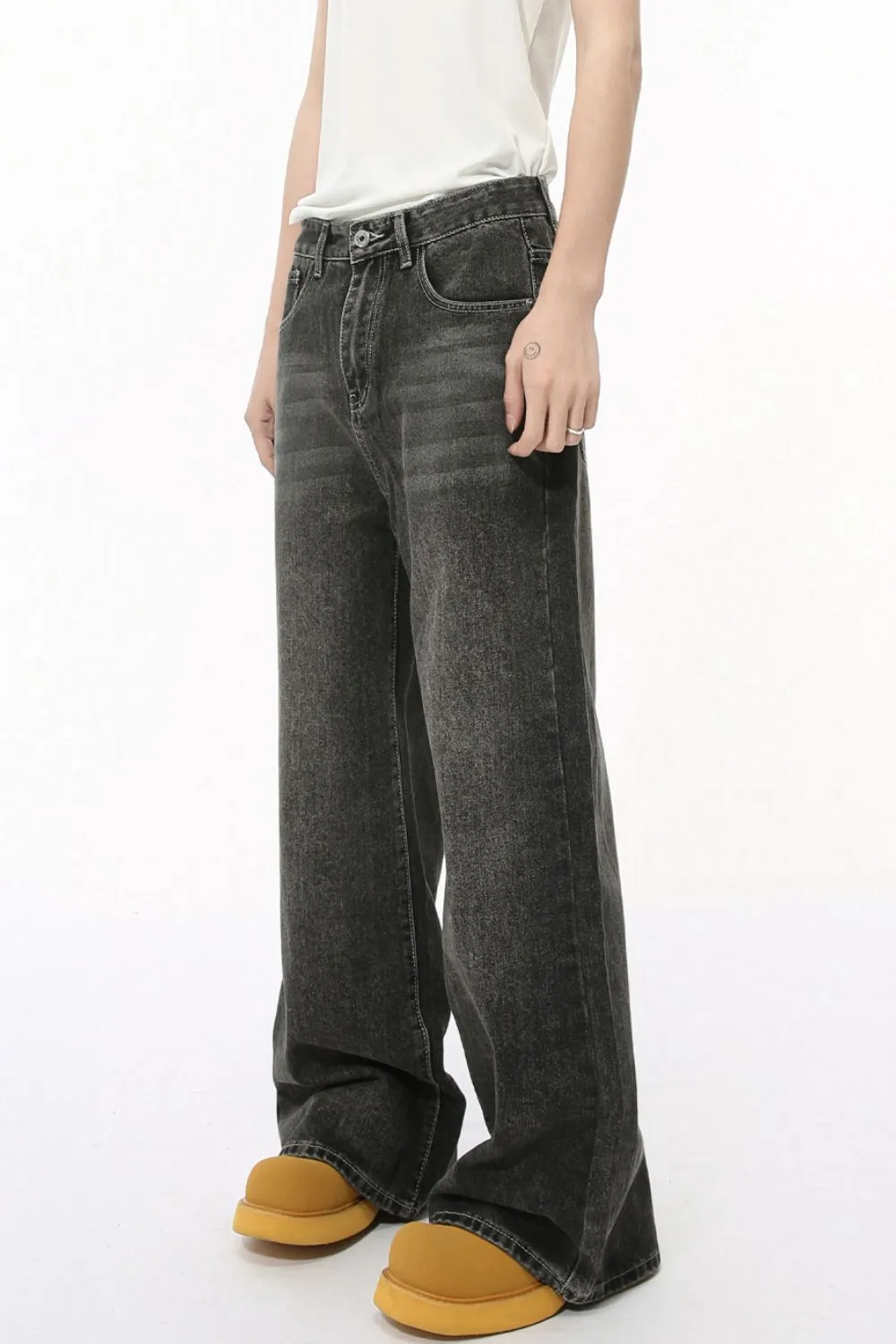 Wide Leg Men's Jeans with Pockets, image 4