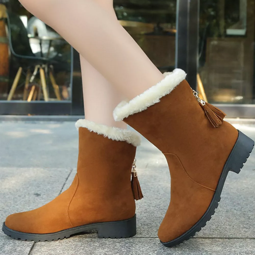 Round Toe Plush Lined Boots, image 10