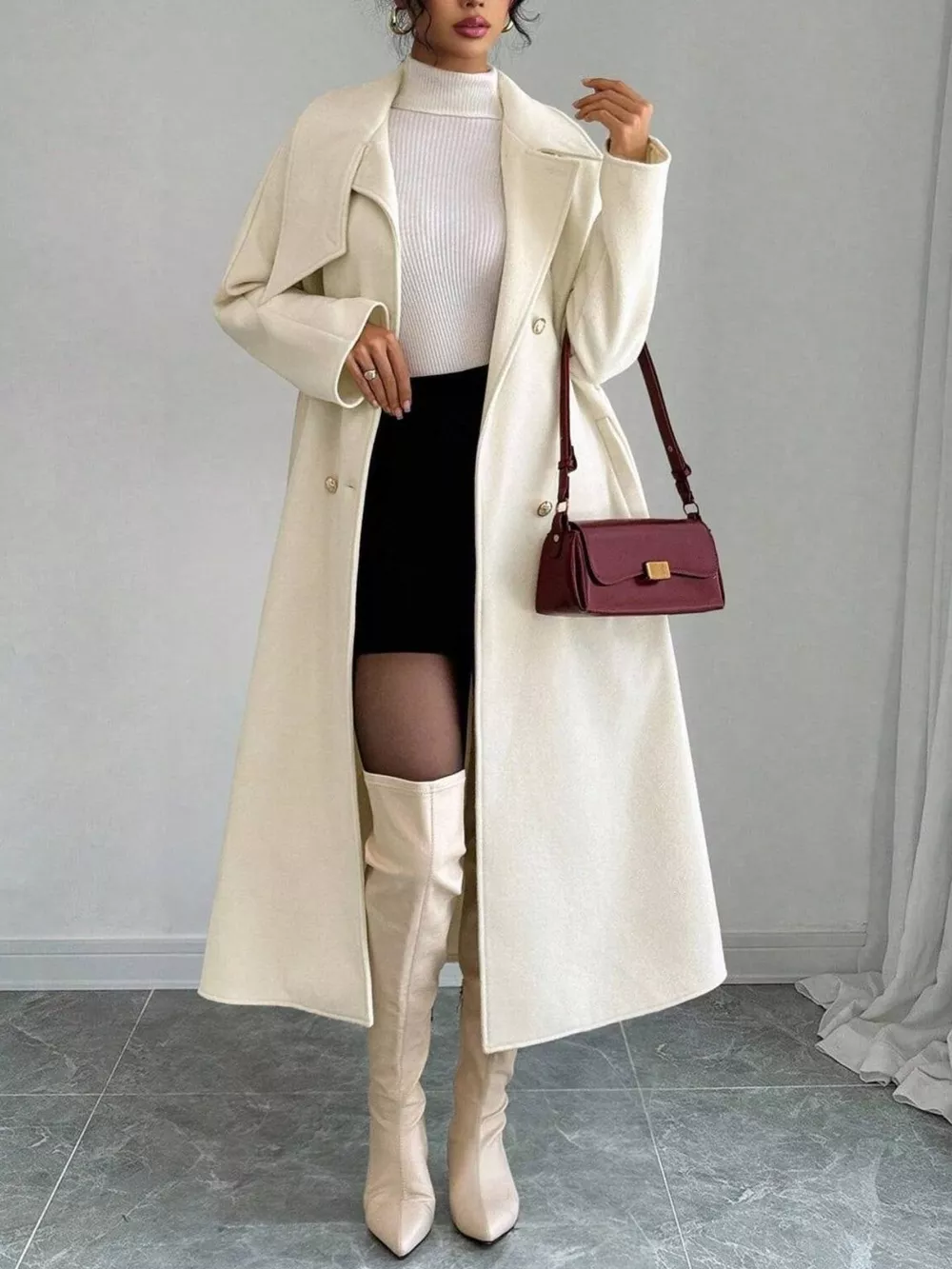 Double-Breasted Longline Coat, image 16