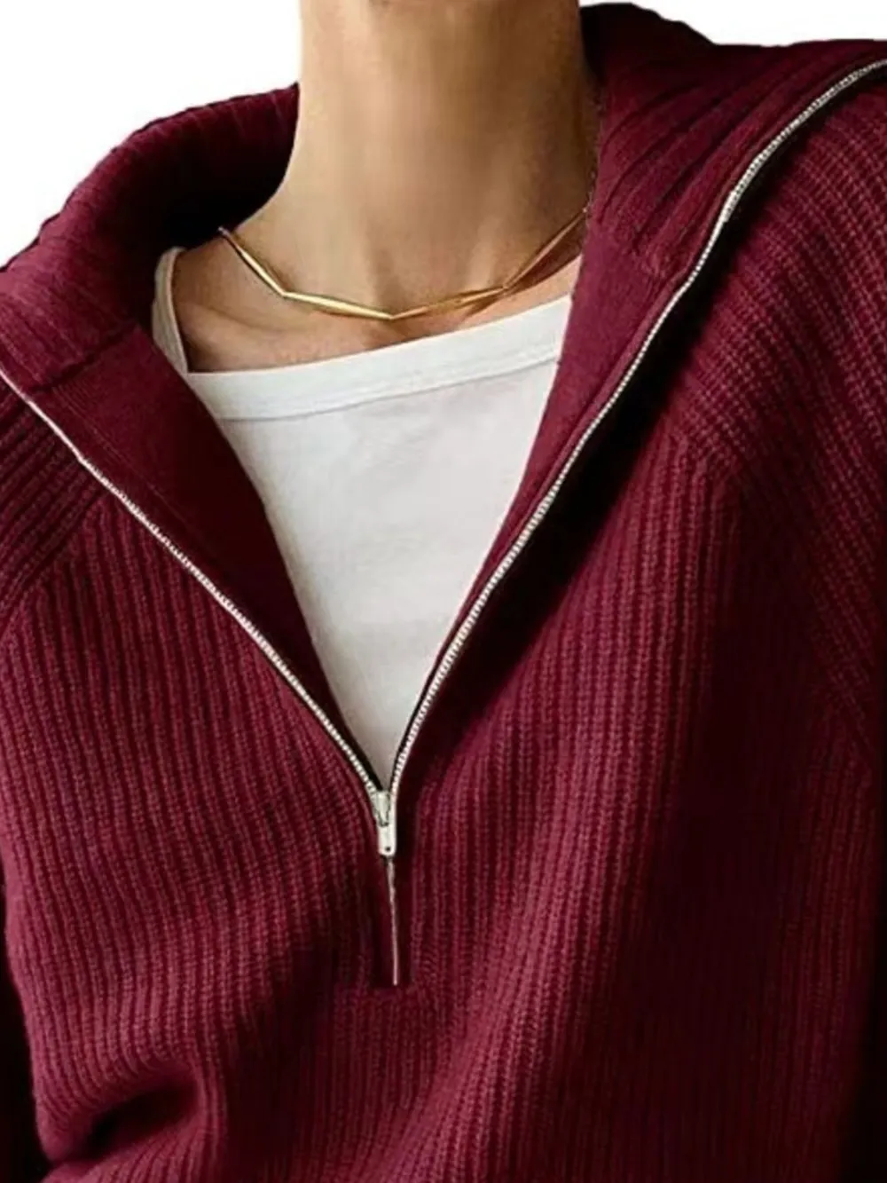 Half-Zip Long Sleeve Sweater, image 3