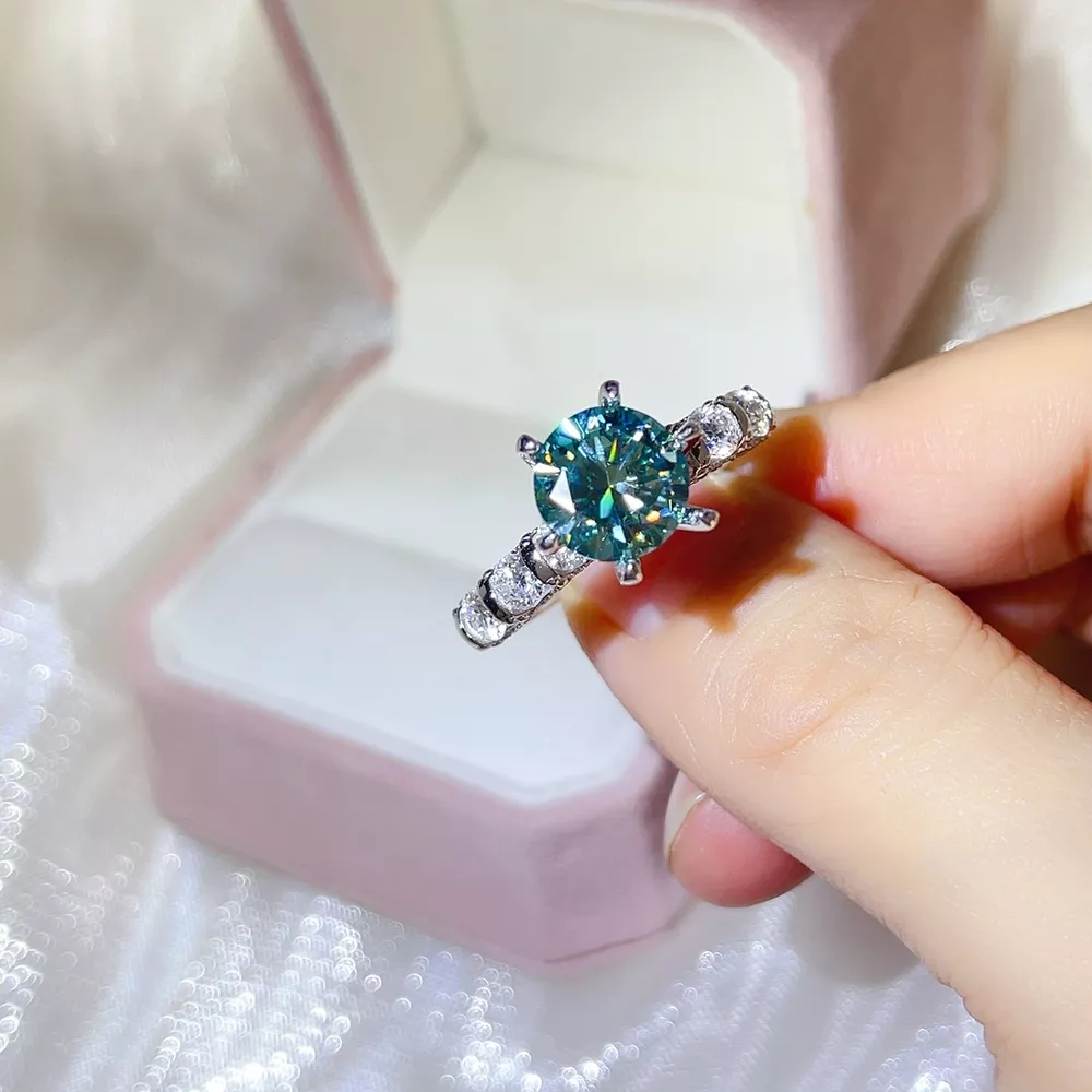 3 Carat 925 Sterling Silver Moissanite Ring, image 3