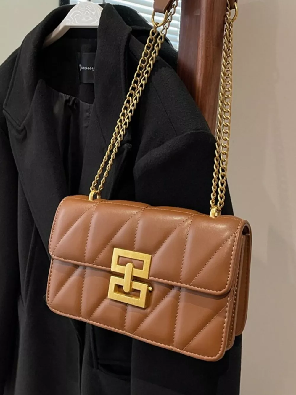 Quilted Flap Chain Crossbody Bag, image 7