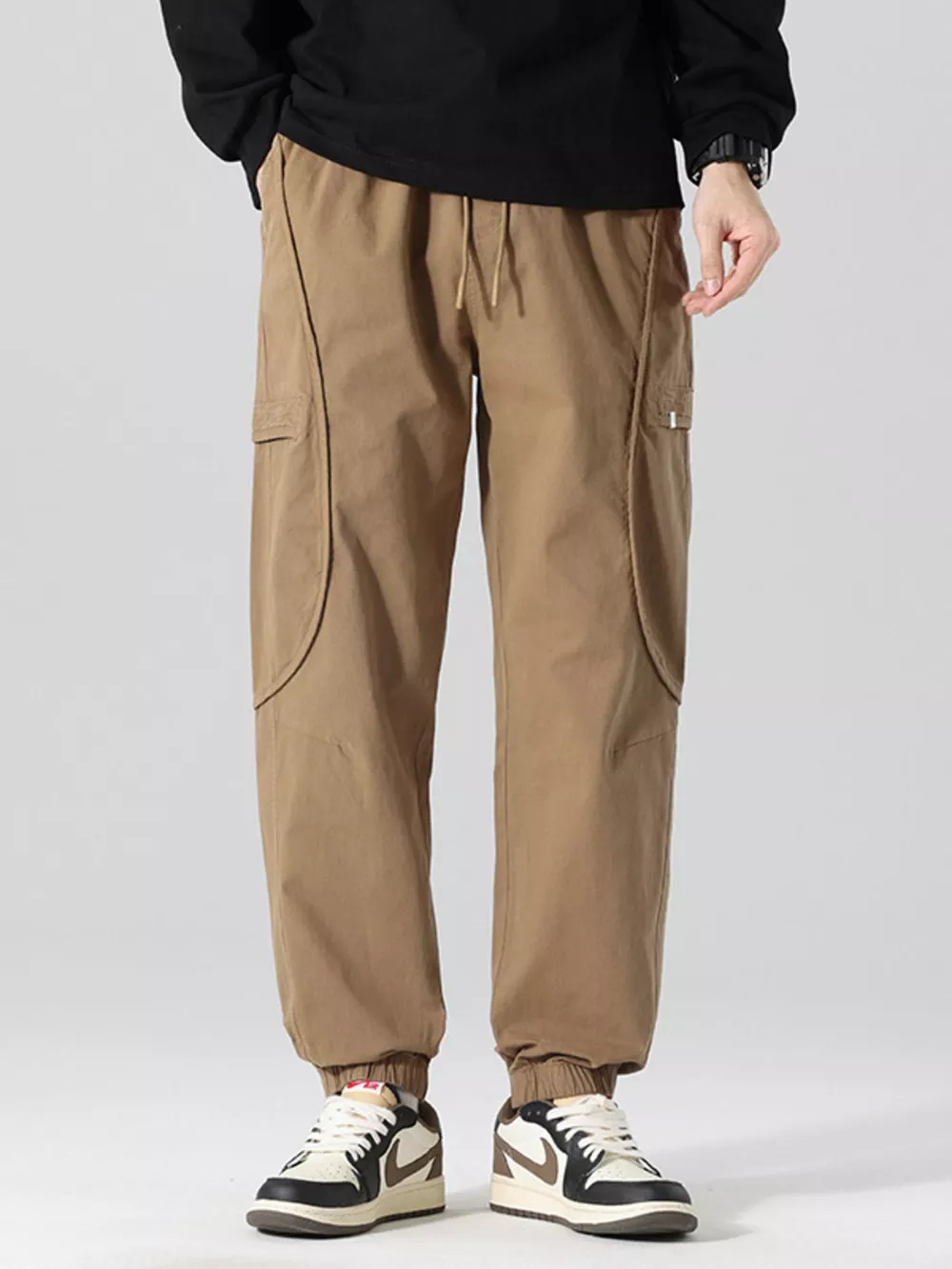 Men's Full Size Drawstring Loose Fit Joggers Plus Size, image 7