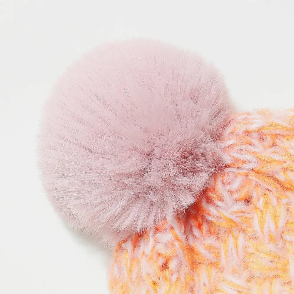 Gradient Knit Hat with Pompom, image 4